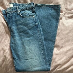 MOTHER Men's Bootcut Jeans in Faded Blue Denim